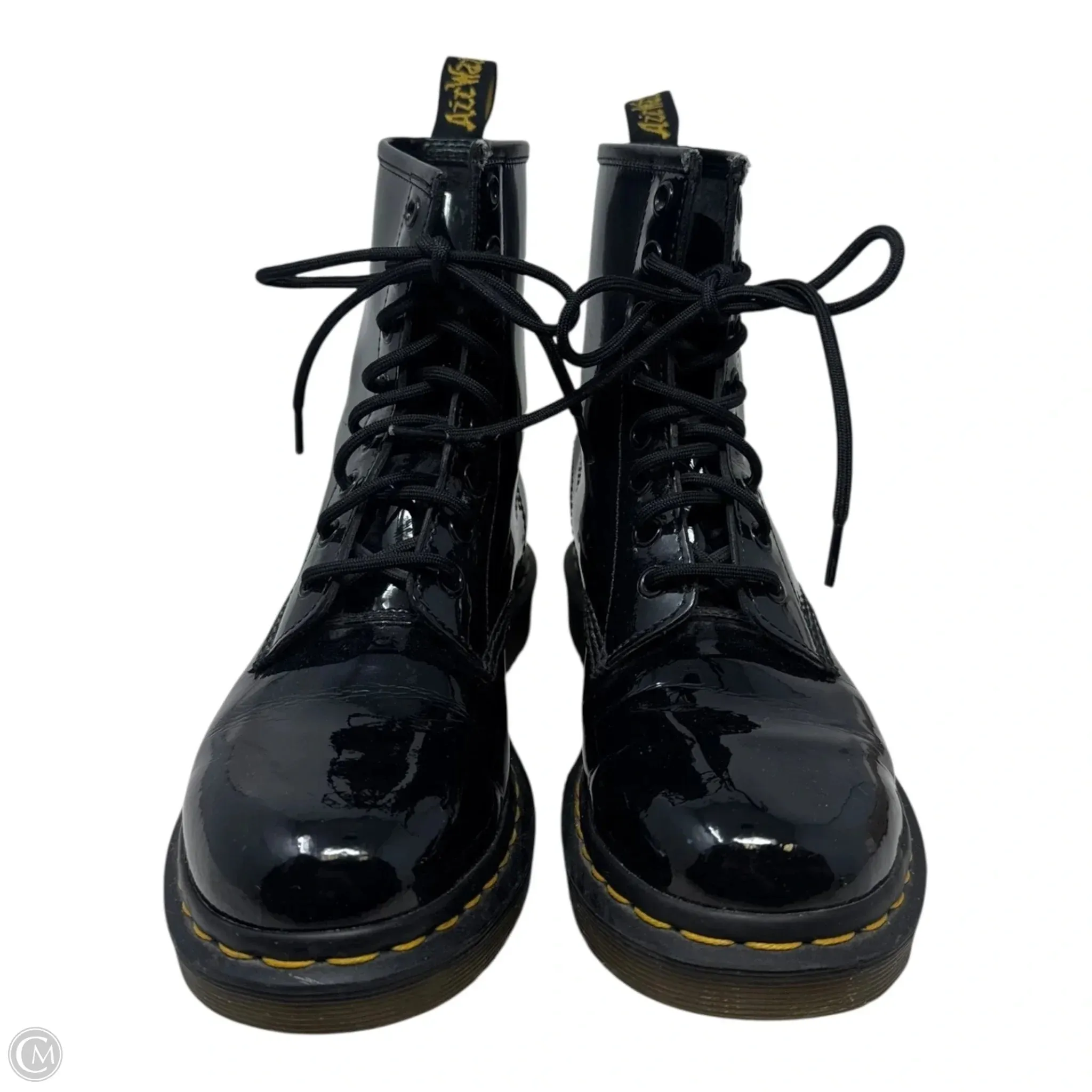 1460 Shiny Boots Combat By Dr Martens In Black, Size: 9 Veronica Combat Boot