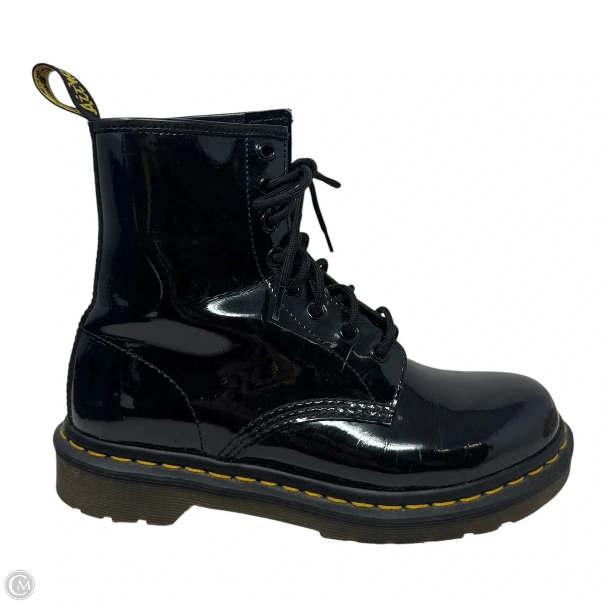 1460 Shiny Boots Combat By Dr Martens In Black, Size: 9 Mila Combat Boots