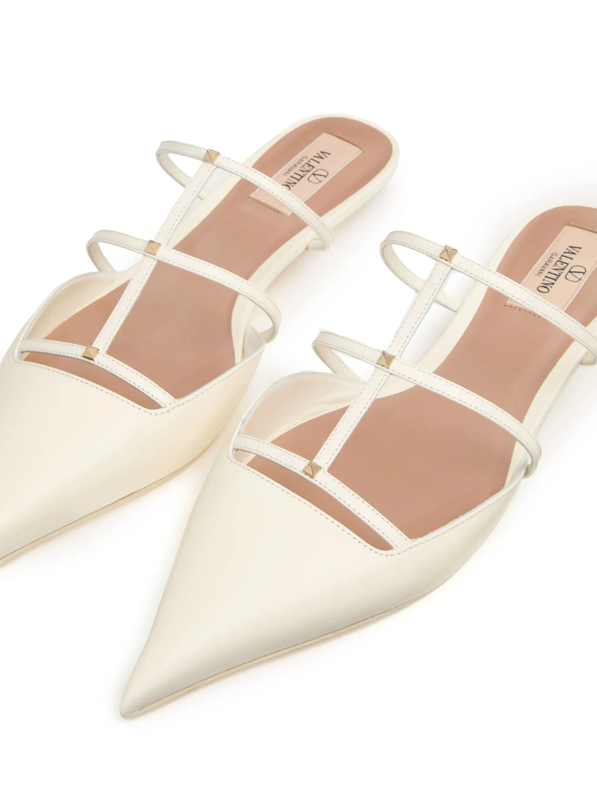 Burgundy Mules 20mm Rockstud Wispy mules