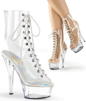 6 " Stiletto Open Toe Platform Ankle Boot (KISS-1016C) Rhinestone High Heel Shoes