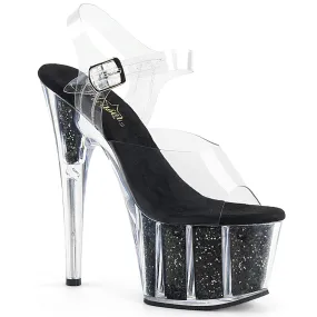 The Most Comfortable High Heel Shoes 7" Glitter Filled Platform Sandal (ADORE-708G)