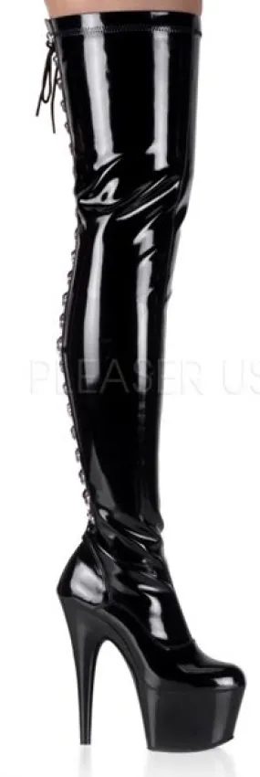 Glitter High Heels 7" Lace-Up Platform Thigh Boot (ADORE-3063)