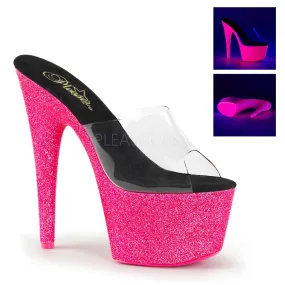 High Heels Under 10 7" Stiletto Neon Glitter Platform (ADORE-701UVG)