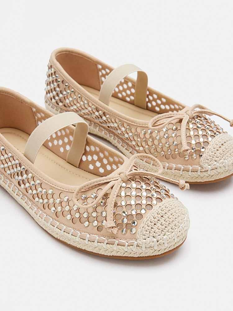 [SALE]Rayna Crystal Embellished Espadrilles Flats Chanel Espadrilles Quilted