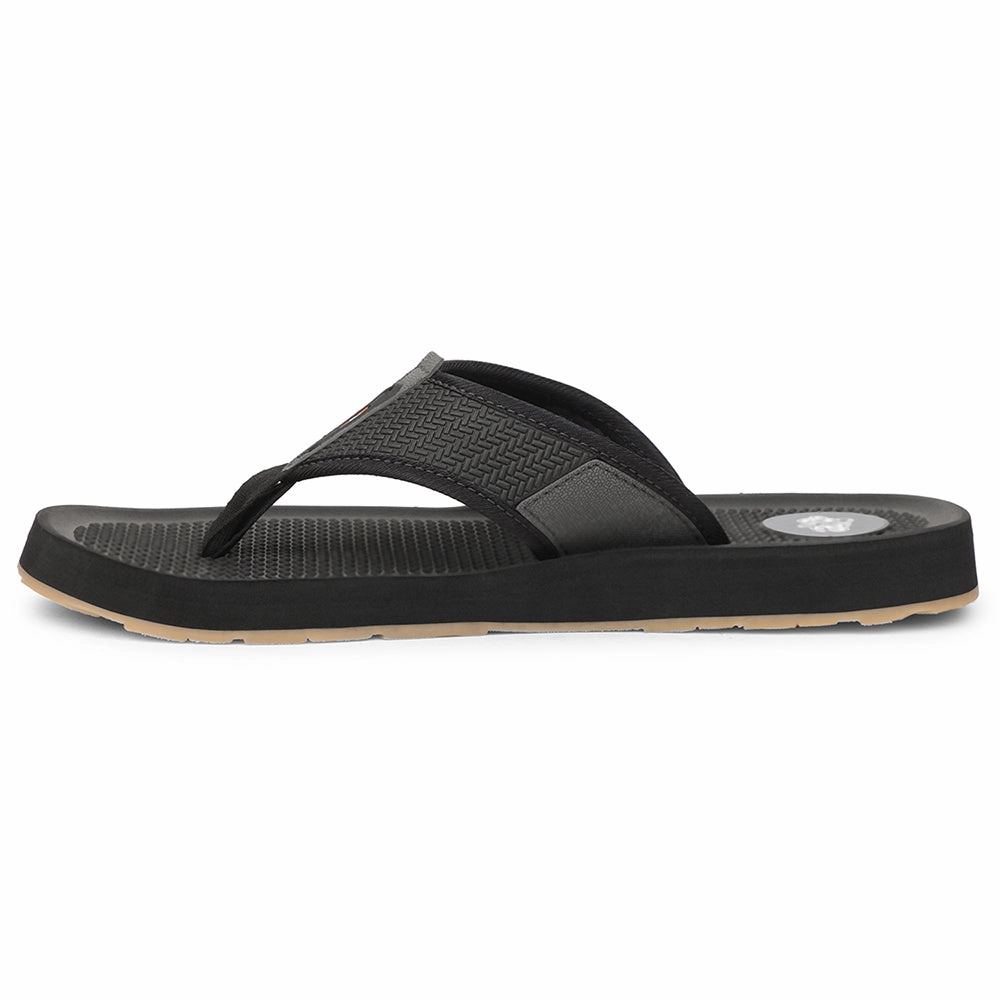 A-HA Black Casual Slipper For Men ANCO-10 By Liberty Animal Paw Slippers