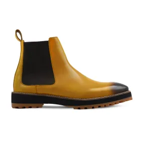 Abigal - Men's Burnish Yellow Calf Leather Chelsea Boot Warmwair Leather Chelsea Boots