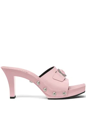60mm Medusa-buckle patent-leather clogs Mule Shoes Flat