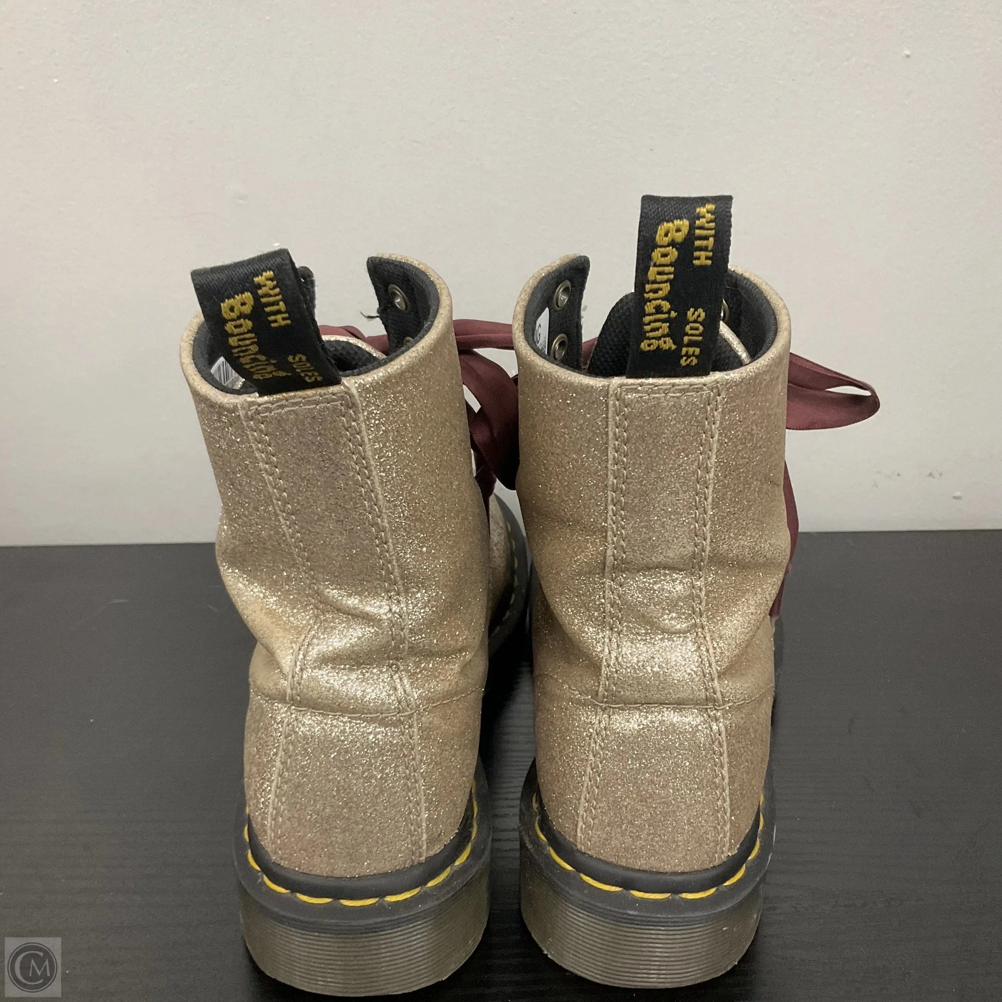 Boots Combat By Dr Martens In Gold, Size: 7 Below The Knee Combat Boots