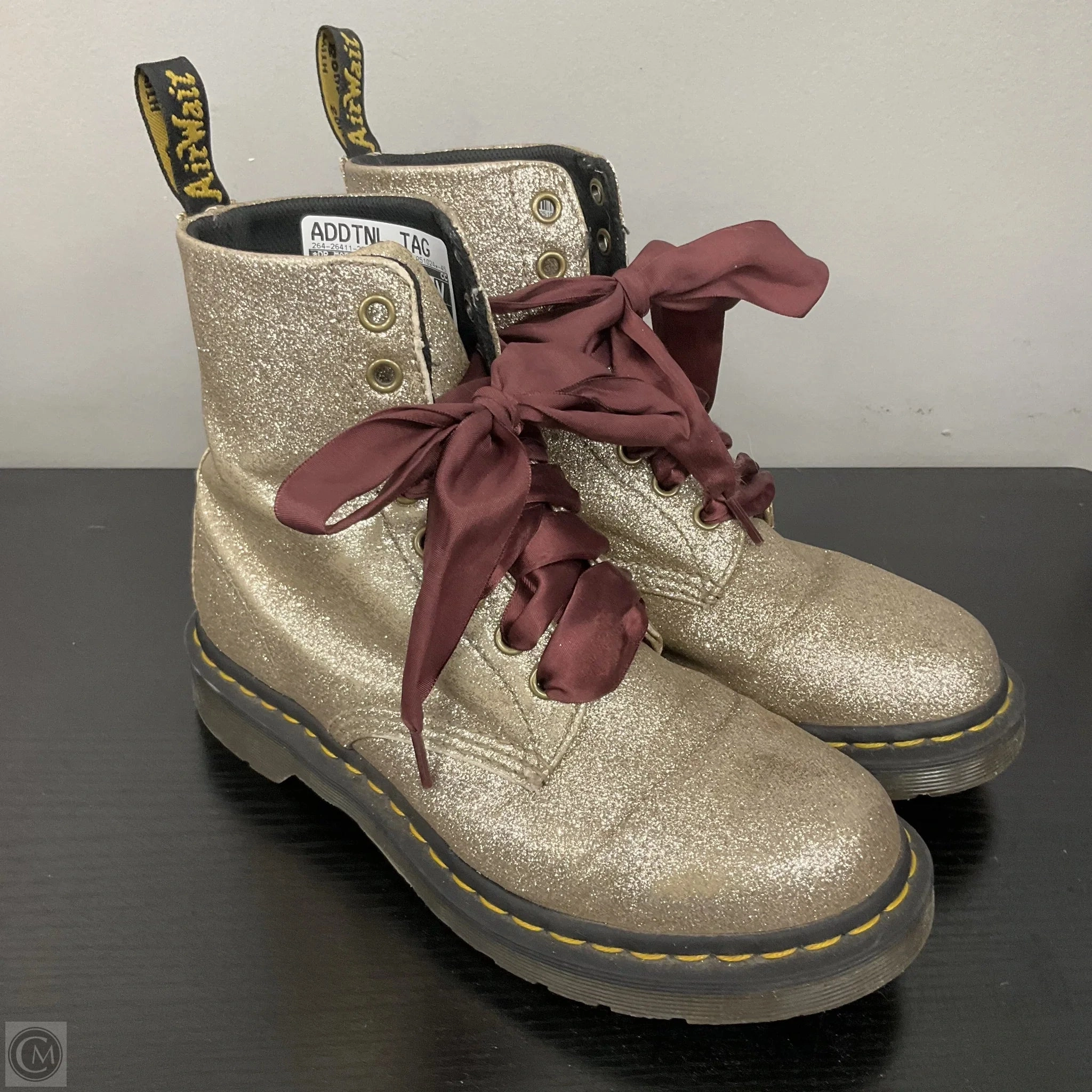 Combat Boots Heeled Boots Combat By Dr Martens In Gold, Size: 7