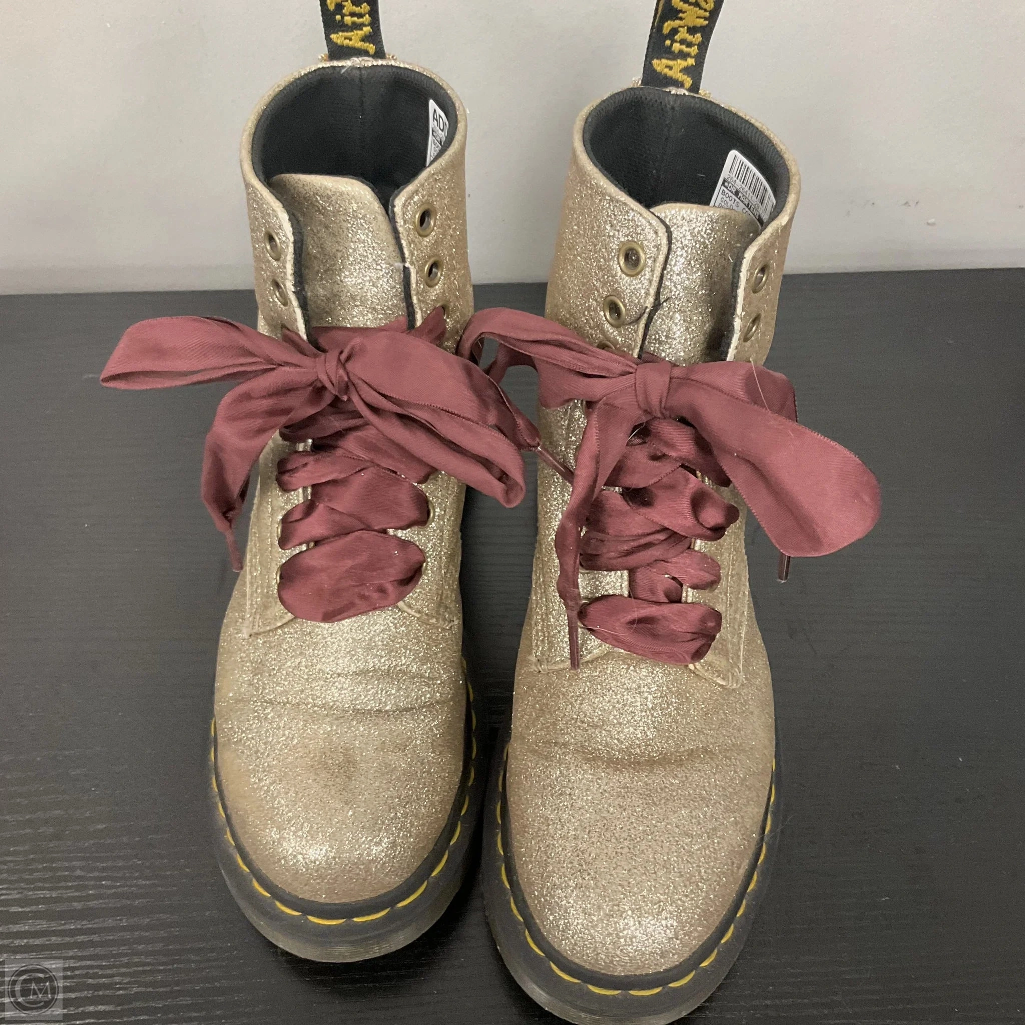 Customized Combat Boots Boots Combat By Dr Martens In Gold, Size: 7
