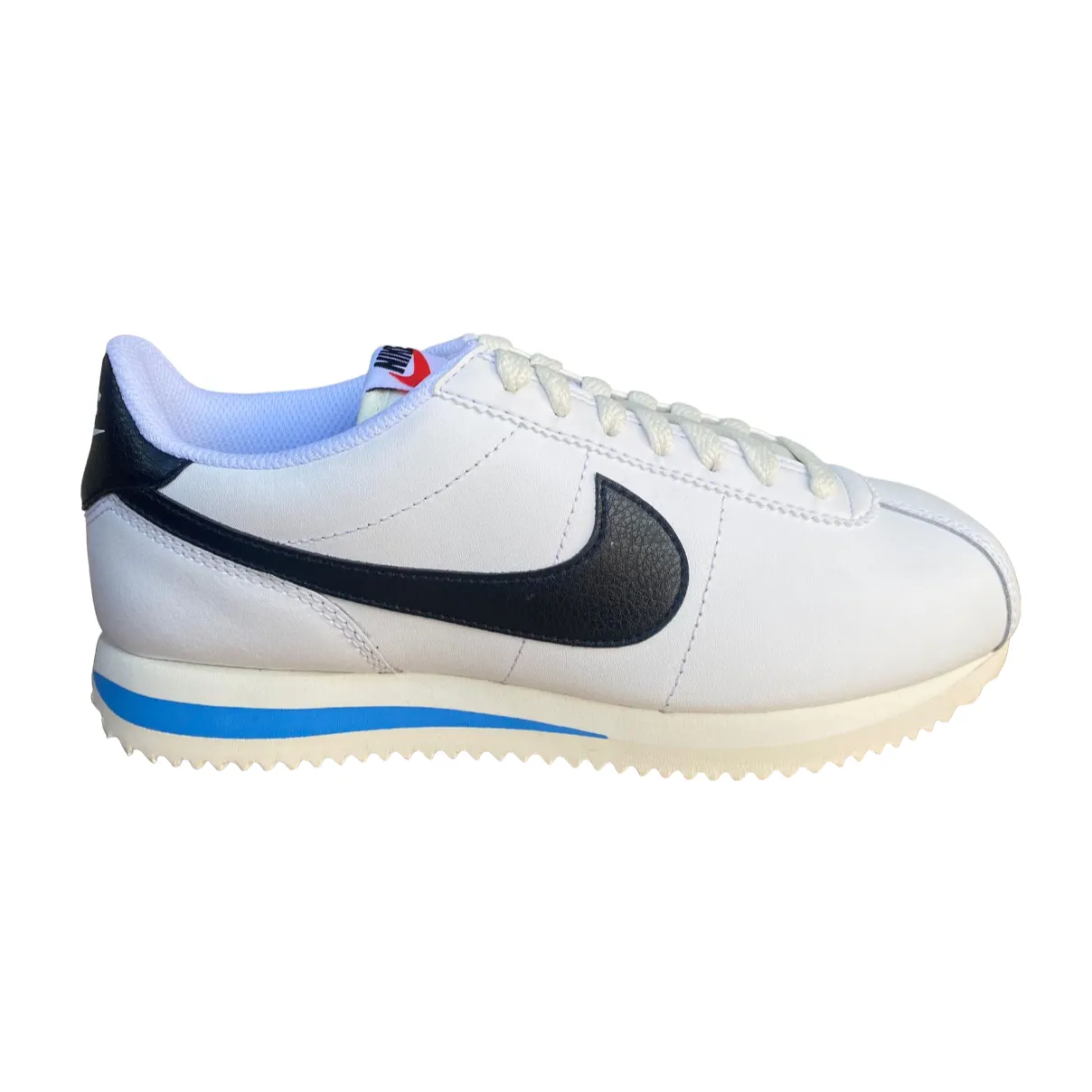 Nike scarpa sneakers da donna Cortez DN1791-100 bianco nero azzurro Bling Sneakers Shoes