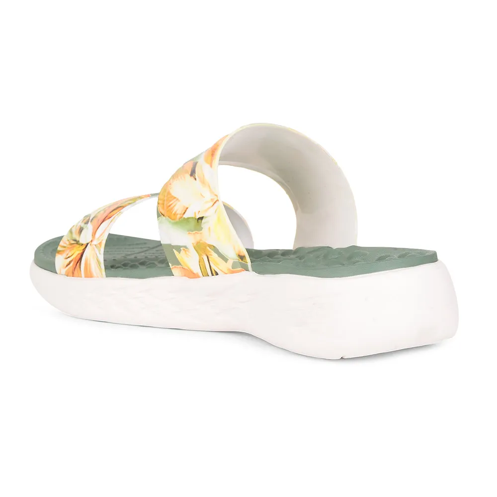 AHA Casual Olive Green Flip Flop For Women IMPACT-15 By Liberty Half Size Flip Flops