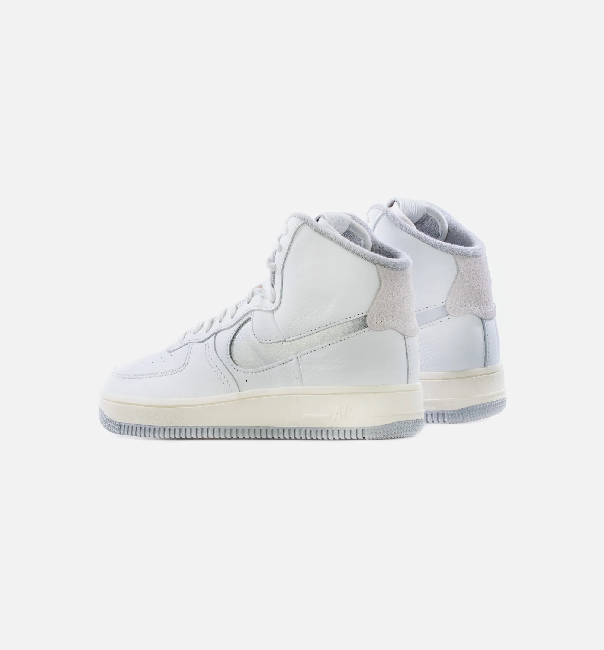 Air Force 1 High Sculpt Silver Womens Lifestyle Shoe - White/Silver Ortholite Basketball Shoes