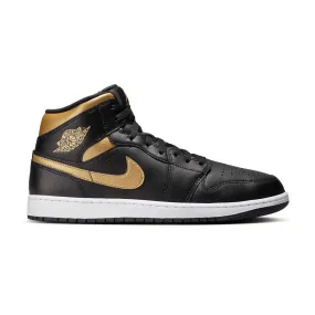 Basketball Shoes Designer Air Jordan 1 Mid 'Black Metallic Gold'