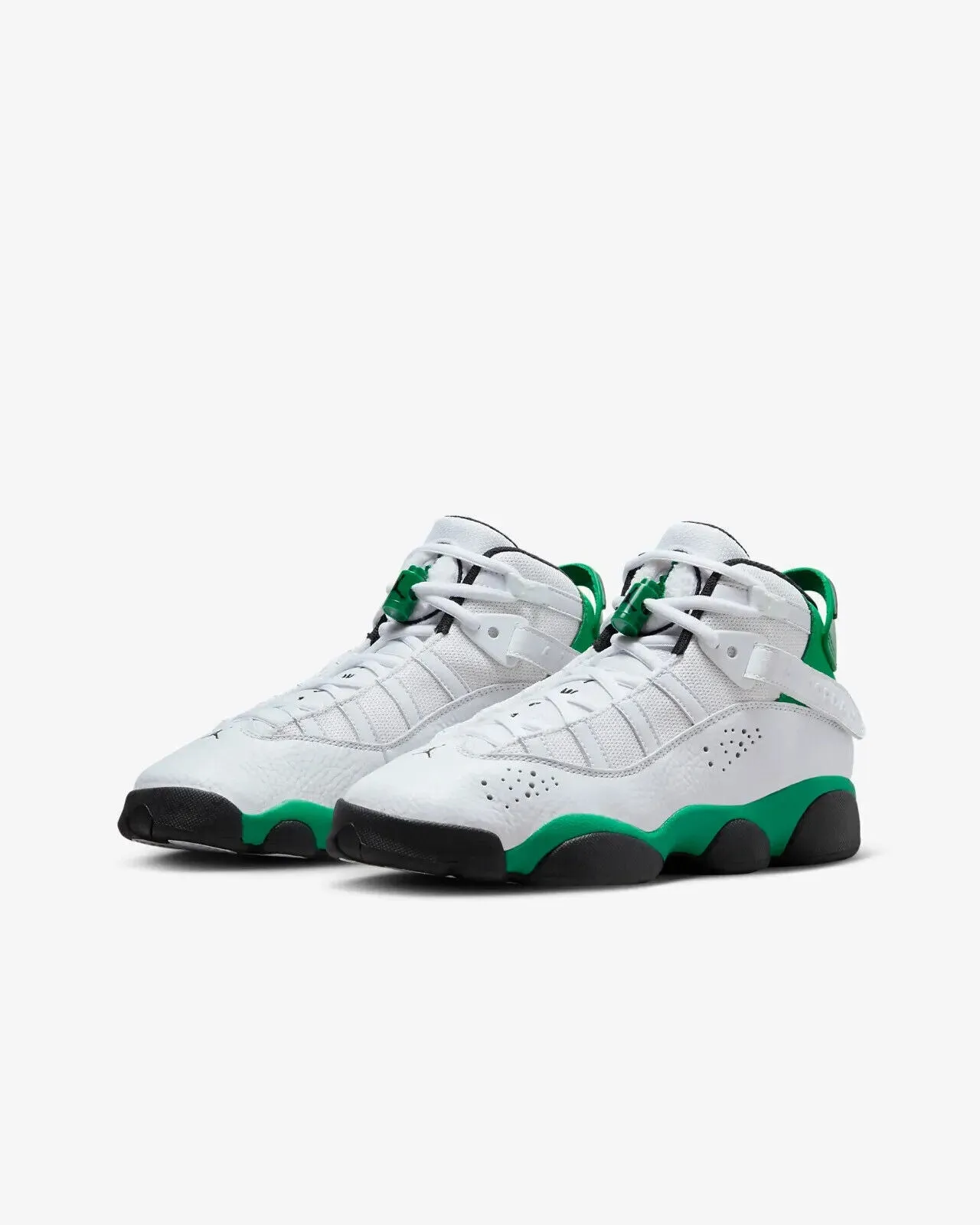 Air Jordan 6 Rings 323419-131 GS Youth White Lucky Green Basketball Shoes FD492 Basketball Shoes With Gel Bottom