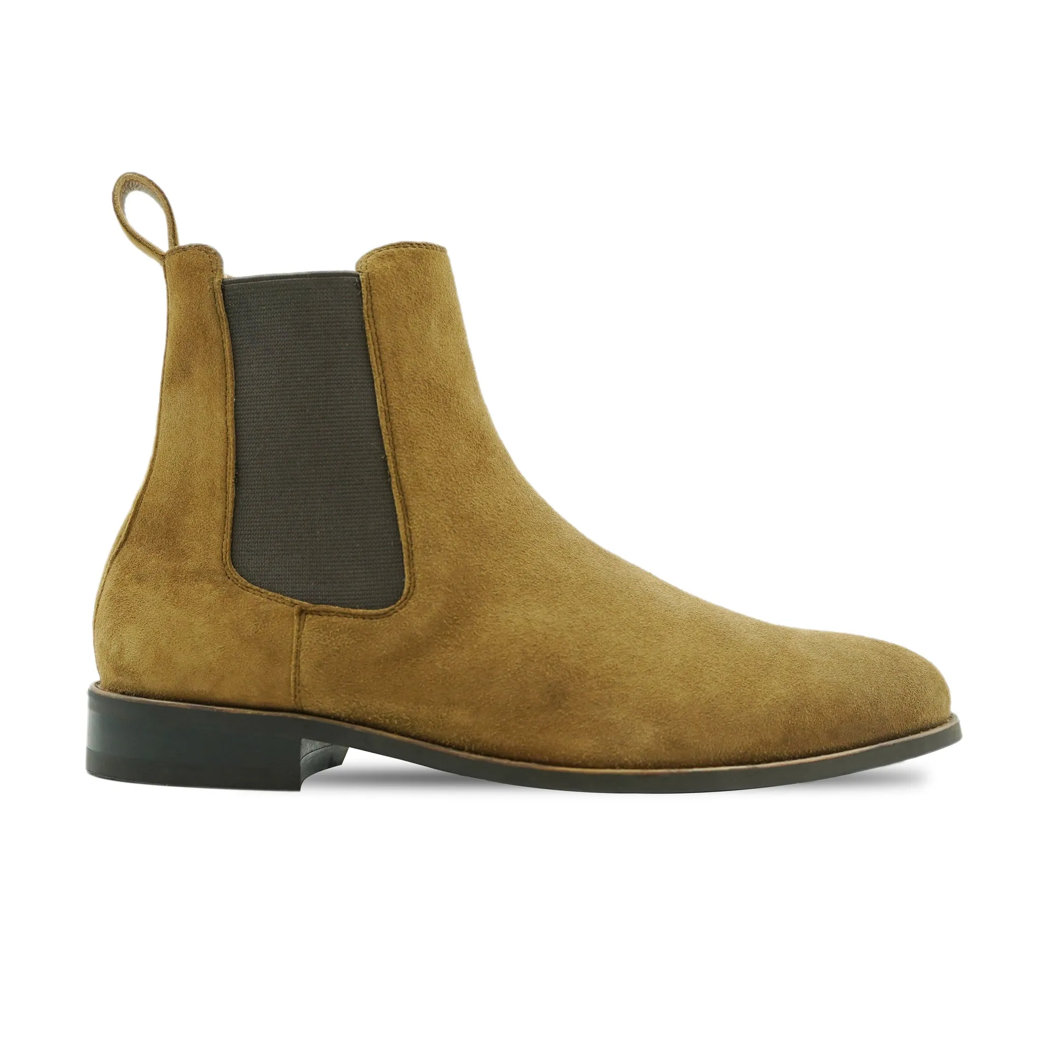Cheste - Men's Camel Kid Suede Chelsea Boot Chelsea Boots With Inside