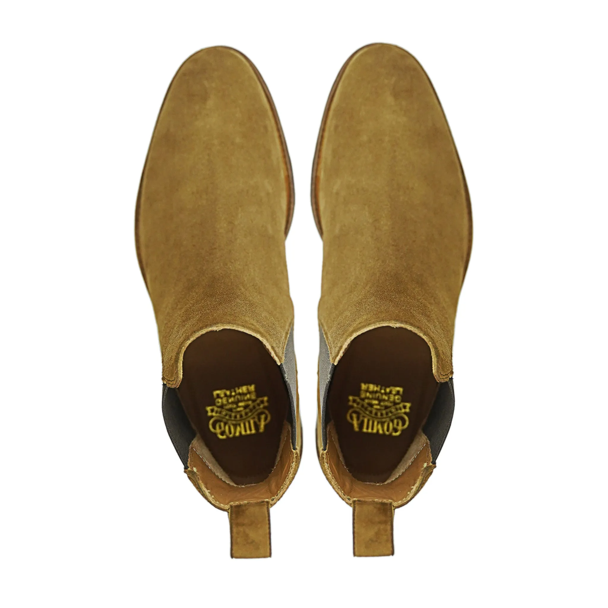 Cheste - Men's Camel Kid Suede Chelsea Boot Chelsea Boots Velvet