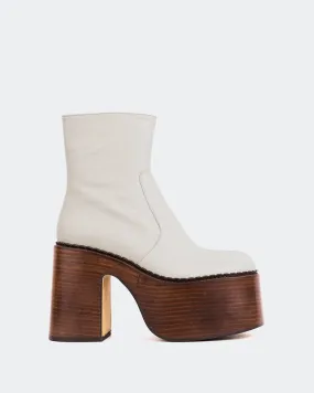 Gunner Off White Leather Grey Boots Ankle