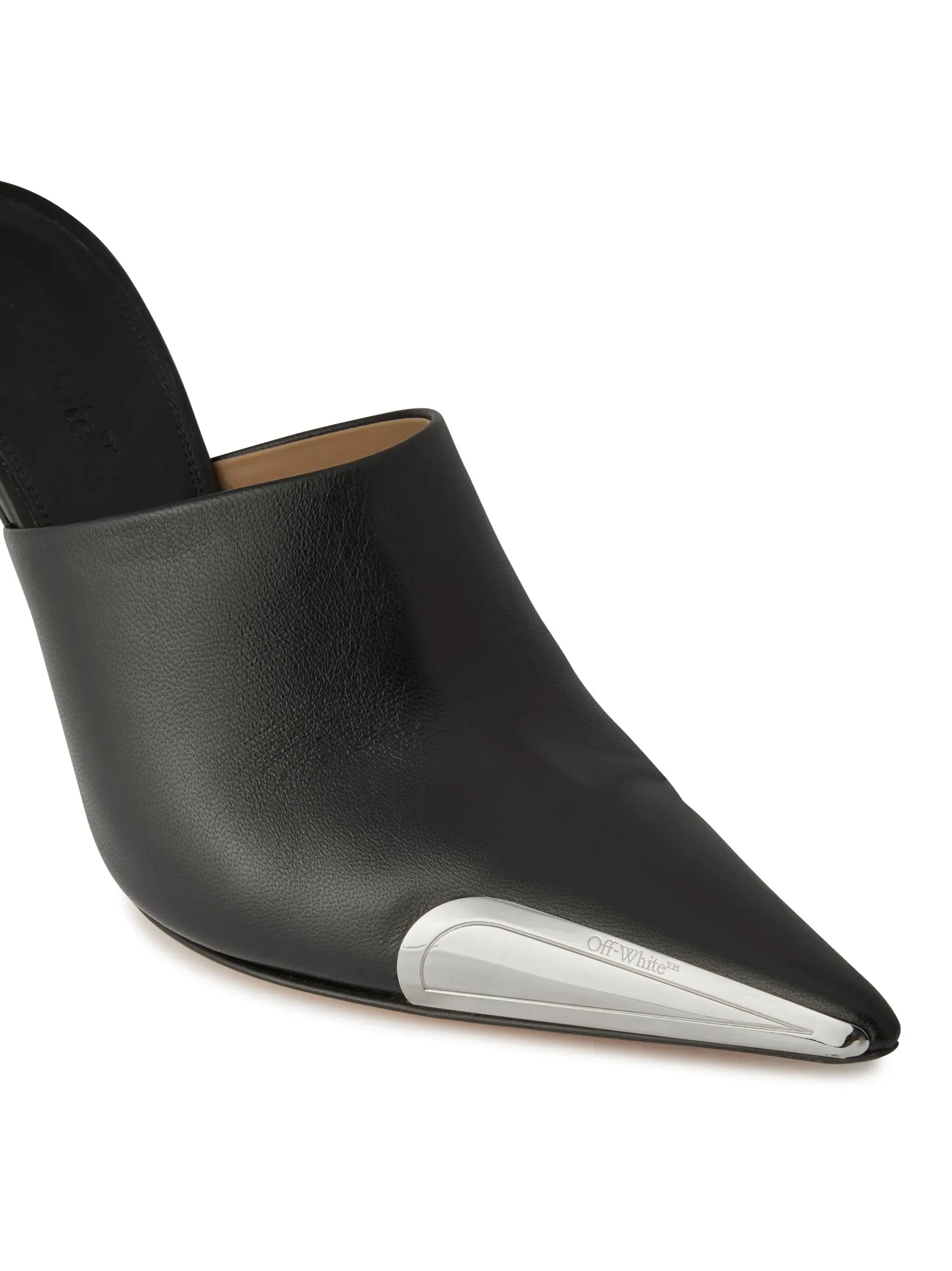 Pointed Flat Mule Shoes Allen Frame leather mules