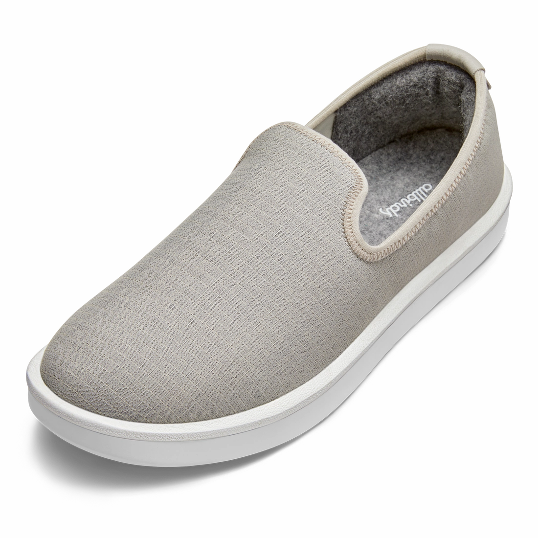 Allbirds - Women's Wool Lounger Woven - Pewter Grey (Blizzard Sole) Running Slip On Shoes