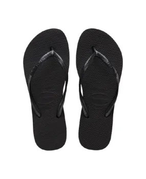 Size 9 Flip Flops HAVAIANAS SLIM FLATFORM - BLACK