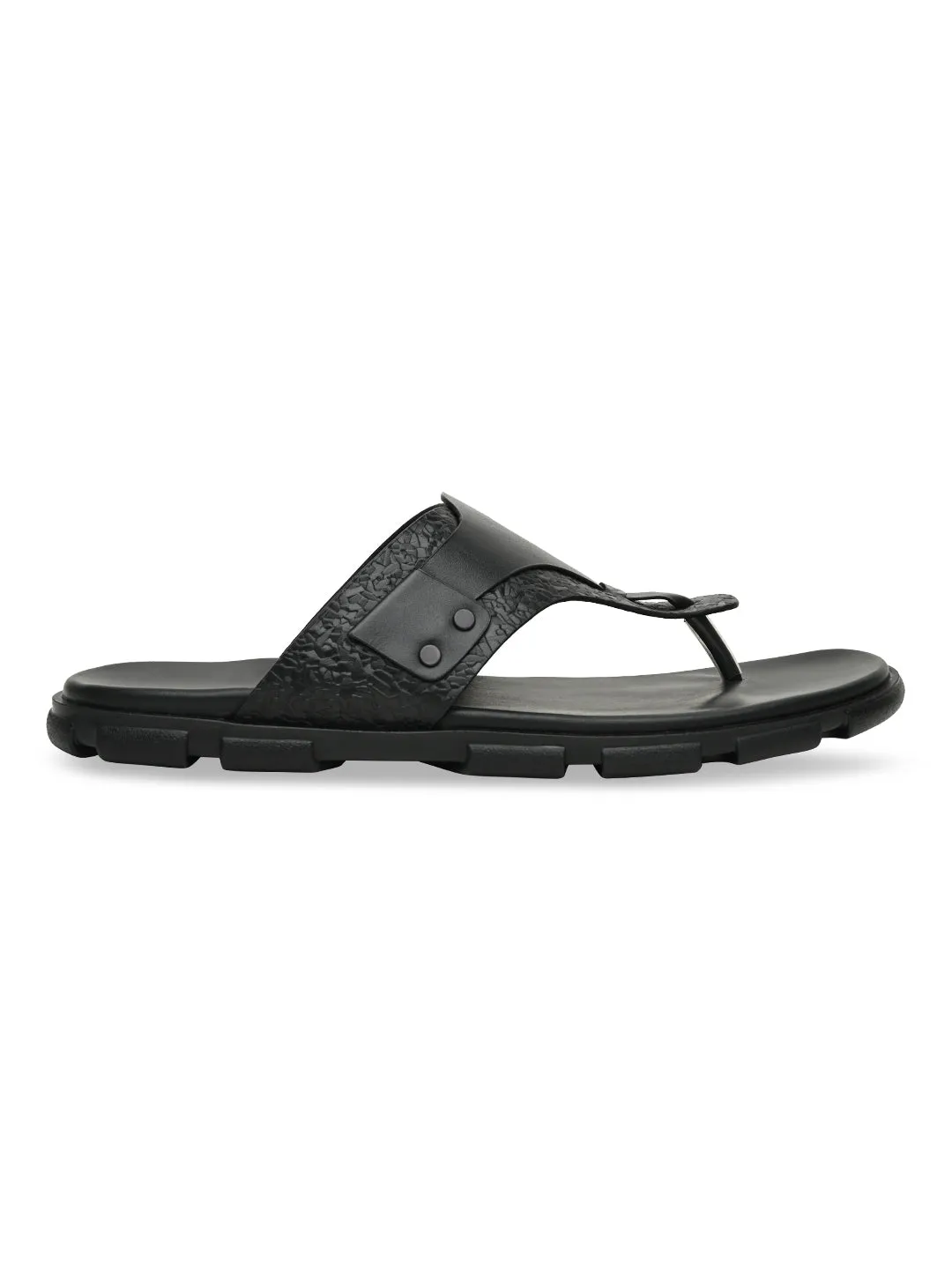 Imperio By Regal Black Men Casual Leather Sandals Espadrille Mary Jane Flat