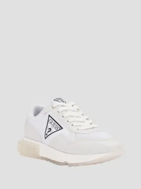 White Melany Logo Low Top Sneakers Best Sneakers For Heavy Guys