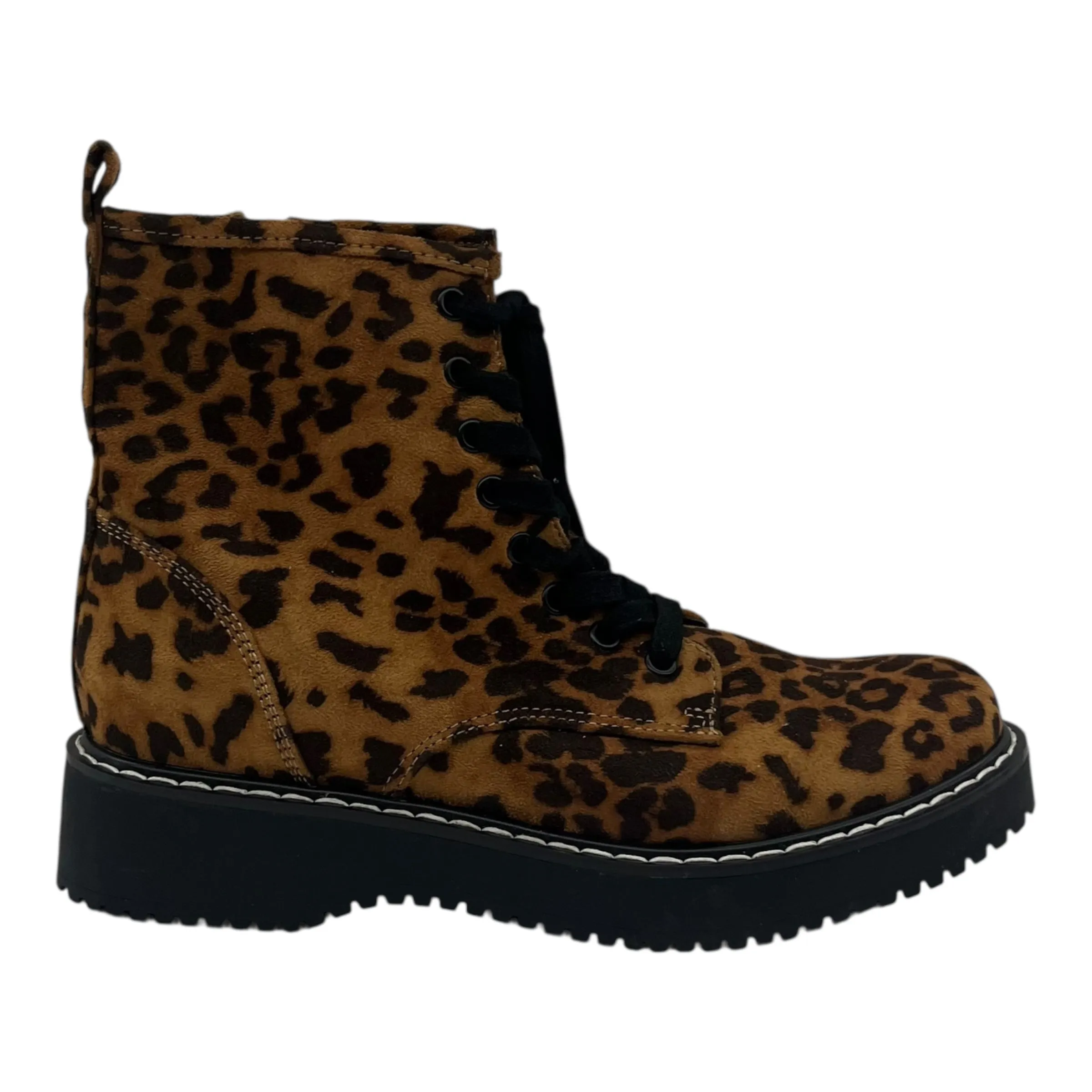 Short Heeled Combat Boots Boots Combat By Madden Girl In Animal Print, Size:7