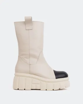 Tan Ankle Boots With Fur Trim Kelowna Beige Leather