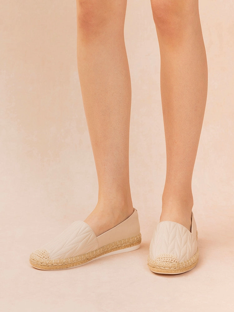 Taryn Leather Espadrilles Low Heel Espadrilles Open Toe
