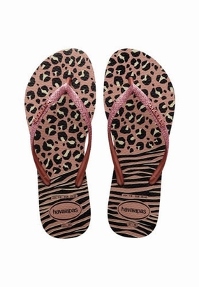 Disposable Slippers HAVAIANAS SLIM ANIMALS MIX - BLACK.GOLDEN