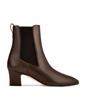 Andrea: Chocolate Calf Smooth Platform Chelsea Boots