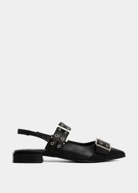 ANGELA Grey Suede Flat Shoes