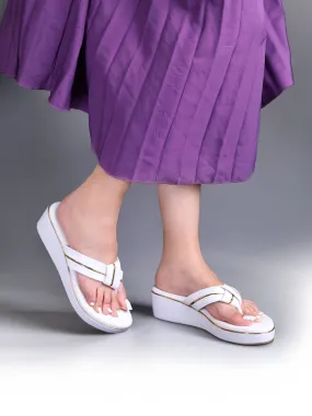 Aven White Wedge Heels High Heels & Nylons