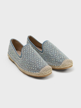 Louboutin Espadrille Sandals Azzura Jute Bling Espadrilles