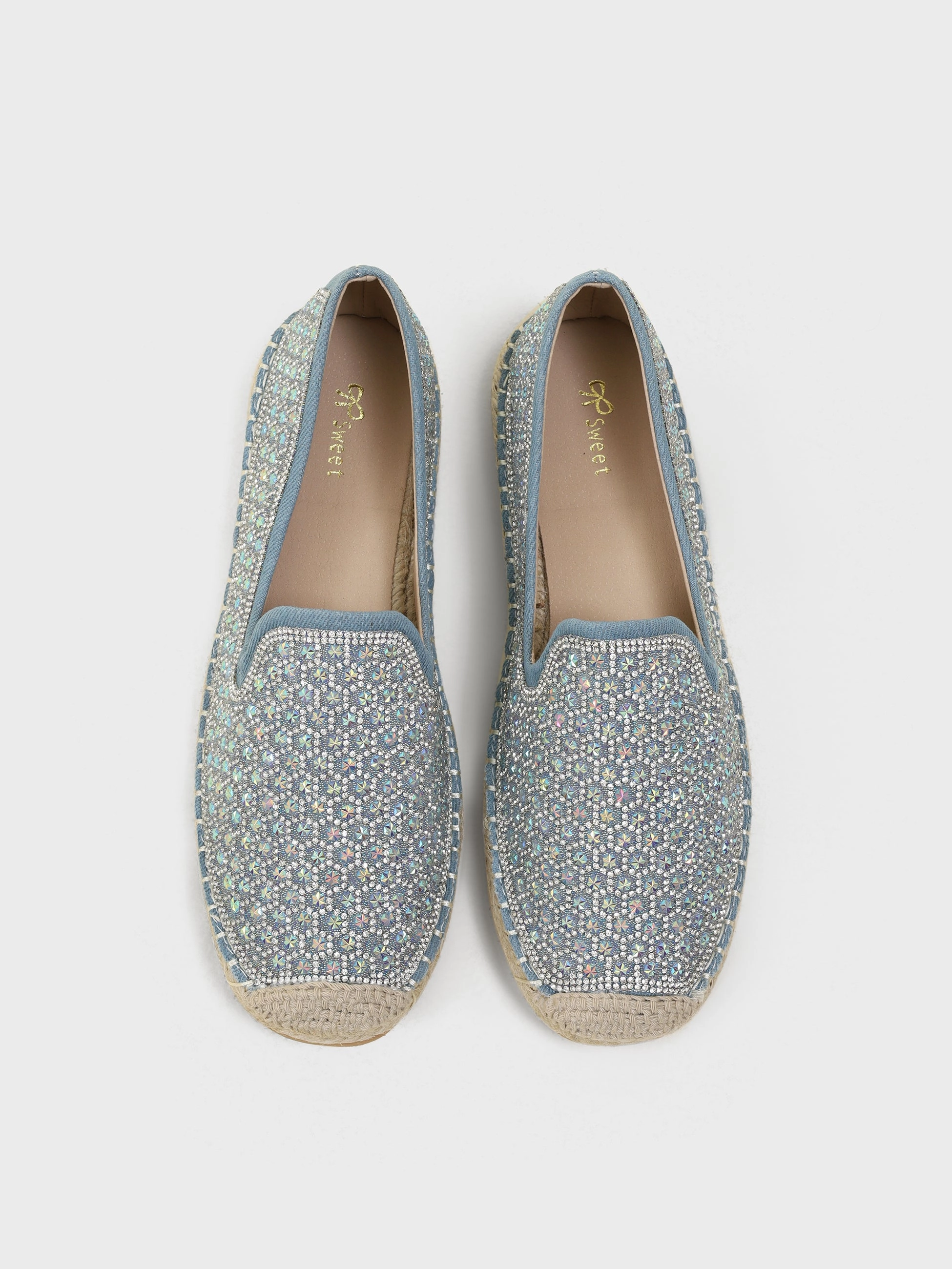 Azzura Jute Bling Espadrilles Low Wedge Espadrille Sandals