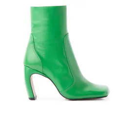 Sparkly High Heel Ankle Boots Baden Green Leather