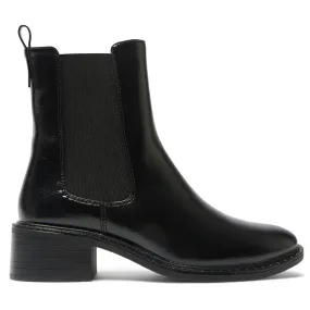 Bedford Boot in Black Crinkle Cougar Ignite Rubber Faux Fur Chelsea Boots