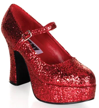 Shoes High Heels Platform 4" Glitter Maryjane Platfrom (MARYJANE-50G)