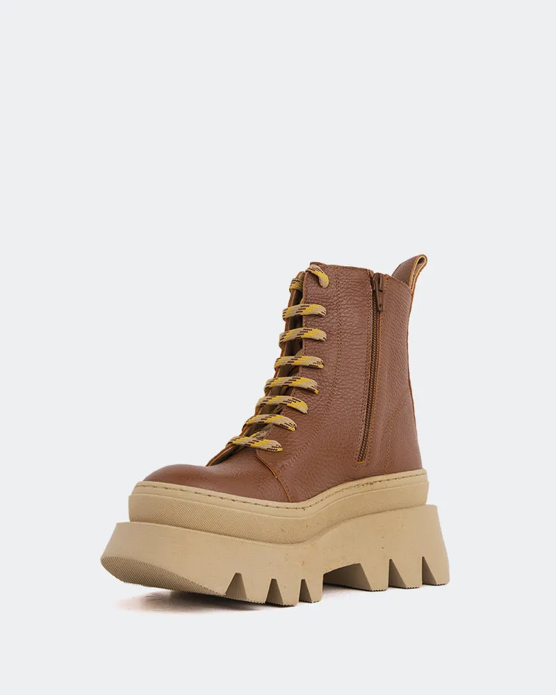 Bianchi Camel Leather Bolo Ankle Boots