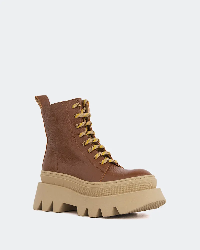 Skirt Tights And Ankle Boots Bianchi Camel Leather