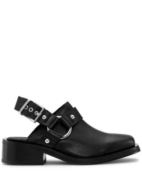 Biker slingback leather mules Cole Haan Mule Clog Shoe Shearling Lamb Wool