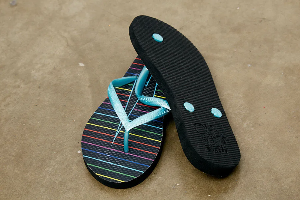 Black Rainbow Bolt Flip Flops Flip Flop Vegas Show