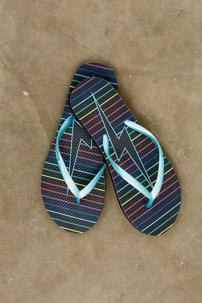 Black Rainbow Bolt Flip Flops Top Rated Flip Flops 2021