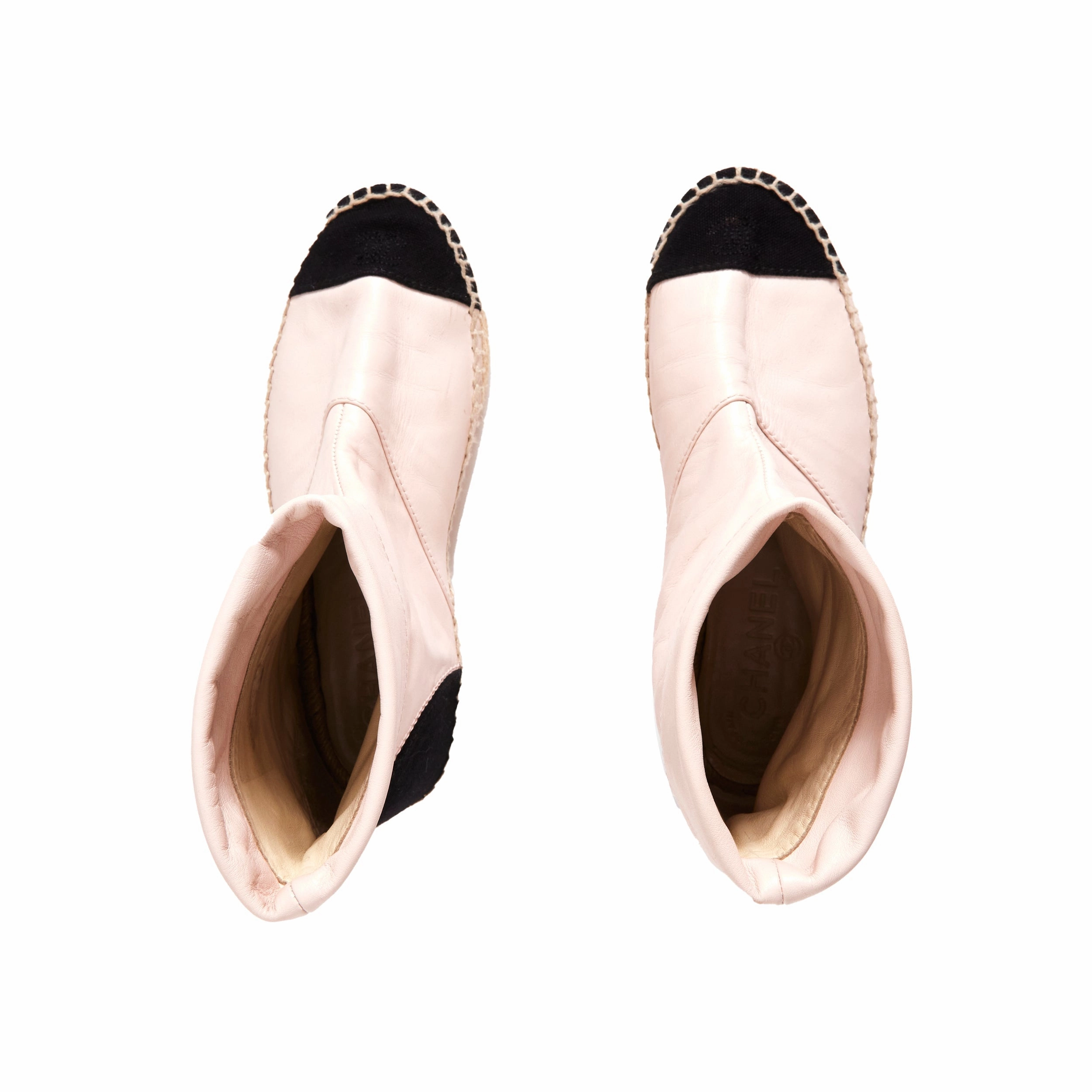 Dr Scholl's Espadrilles CHANEL G33358 COCO Mark Leather Espadrilles Boots 38