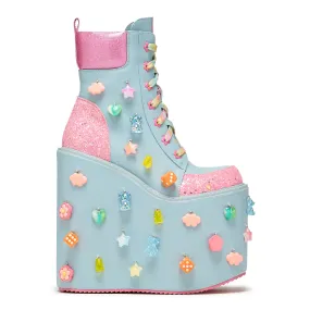 Playful Spirit Decora Platform Boots Calf High Ankle Boots