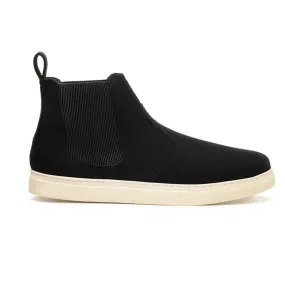 'Bologna' vegan suede Chelsea boot by Vincente Verde -  Black Single Stack Chelsea Boots