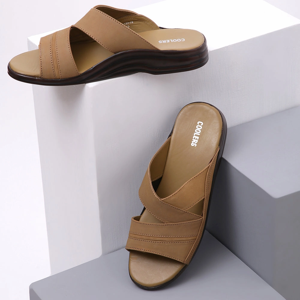 Coolers Casual Brown Slippers For Men 7123-79 By Liberty Crocheting Slippers For Beginners