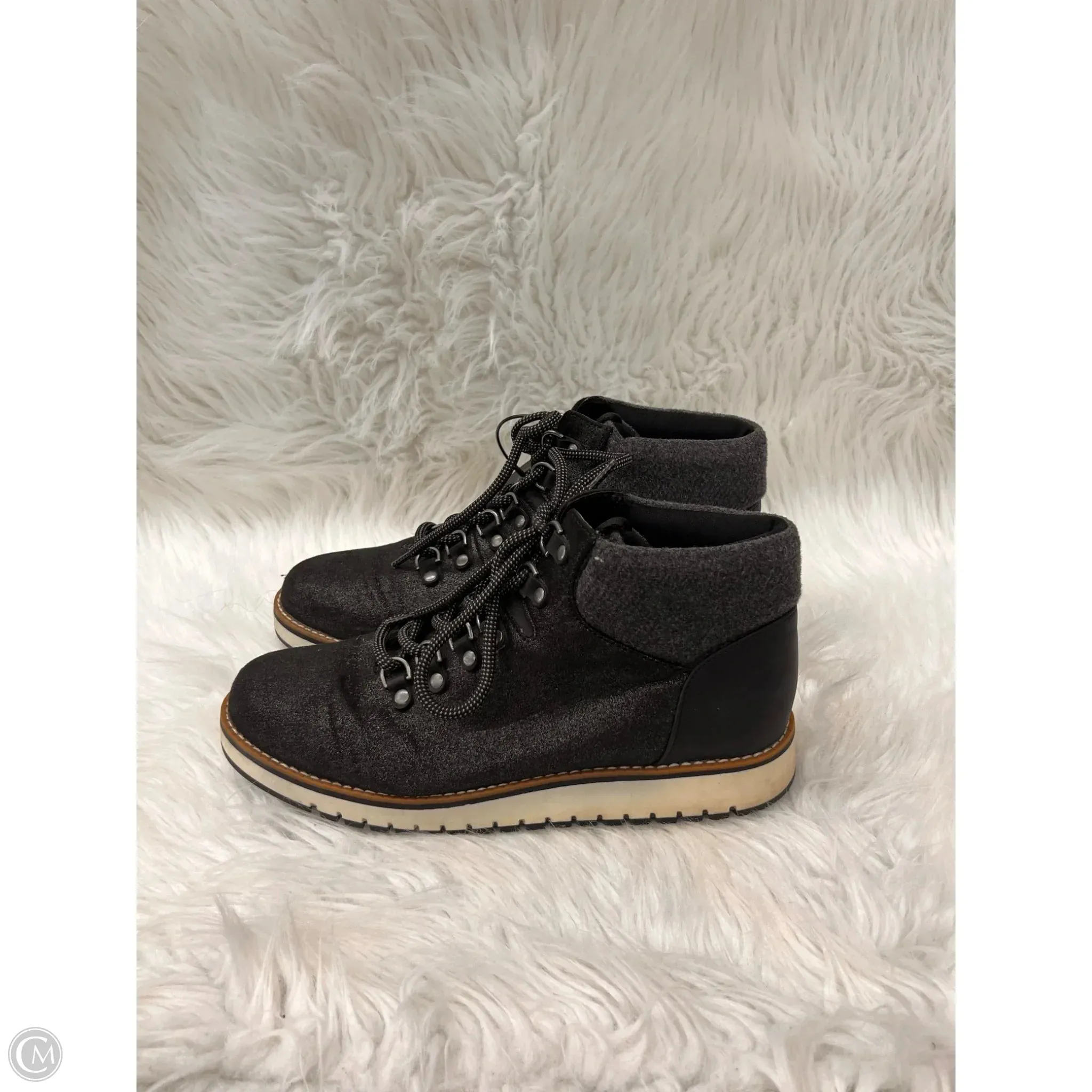 Boots Combat By Clothes Mentor In Black & Silver, Size: 8 Combat Heel Boots