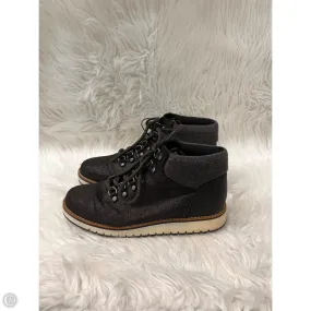 Combat Boots Zip Up Boots Combat By Clothes Mentor In Black & Silver, Size: 8